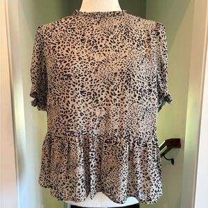 Sugarlips Animal Print Peplum Blouse